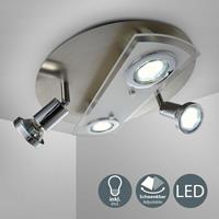 B.K.LICHT LED Decken-Leuchte rund Metall Glas Lampe Wohnzimmer Strahler 4-flammig GU10: Rund (Typ A)
