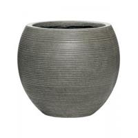 Pottery Pots Pot Ridged Horizontal Abby M Dark grey 35x30 cm ronde bloempot