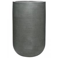 Pottery Pots Hoge pot Ridged Horizontal Cody High L Dark grey 42x70 cm hoge ronde bloempot