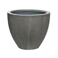 Pottery Pots Pot Ridged Vertical Jesslyn XS Dark grey 42x35 cm ronde bloempot