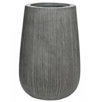 Pottery Pots Hoge pot Ridged Vertical Patt High S Dark grey 29x43 cm hoge ronde bloempot