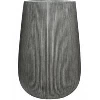Pottery Pots Hoge pot Ridged Vertical Patt High M Dark grey 44x66 cm hoge ronde bloempot