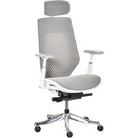 Vinsetto Bürostuhl Arbeitsstuhl mit Kopfstütze Hellgrau Schaumstoff Nylon Polyester - hellgrau
