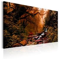 Karo-art Schilderij - Herfst Waterval