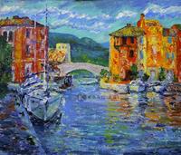 Karo-art Afbeelding op acrylglas - Port Grimaud, Frankrijk, Print op acrylglas