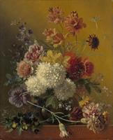 Karo-art Georgius Jacobus Johannes van Os - Stilleven met bloemen, 70x90cm, Rijksmuseum, print op canvas, premium print