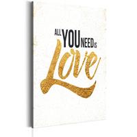 Karo-art Schilderij - My Home: All You Need Is Love