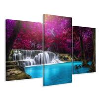 Karo-art Schilderij - Kanchanaburi waterval Thailand, 3 luik, premium print