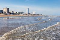 Karo-art Schilderij -Strand van Zandvoort, Noordzee, 100x70cm. premium print, wanddecoratie