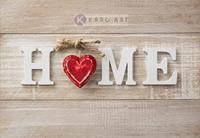 Karo-art Schilderij - Home sweet home, print op canvas , Beige rood , 3 maten , Wanddecoratie