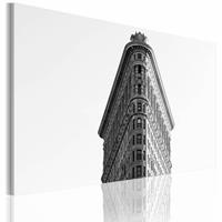 Karo-art Schilderij - New York City - Flatiron Building, zwart-wit, wanddecoratie