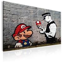 Karo-art Schilderij - Mario en Agent , Banksy