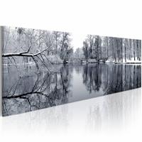 Karo-art Schilderij - Landschap: Winter, premium print op canvas , wanddecoratie