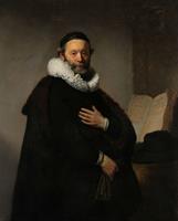 Karo-art Schilderij - Rembrandt van Rijn, Johannes Wtenbogaert, 1633, reproductie, 80x100cm