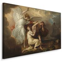 Karo-art Schilderij - Benjamin West , De verbanning van Adam en Eva, multi-gekleurd, 4 maten, Reproductie