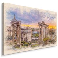 Karo-art Schilderij - Rome, de oude stad, print op canvas, premium print