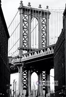 Karo-art Schilderij - Manhattan Bridge II, Zwart wit , 3 maten ,Wanddecoratie