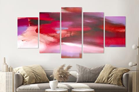 Karo-art Schilderij -Abstract Rood, 5 luik, 200x100cm, Premium print