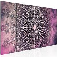 Karo-art Schilderij - Roze Mandala , 5 luik