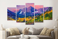 Karo-art Schilderij -Kleurrijk Aspen, USA, 5 luik, 200x100cm, premium print