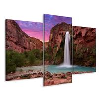 Karo-art Schilderij - Havasupai waterval, USA, 3 luik, premium print