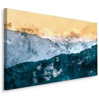 Karo-art Schilderij - Abstract berglandschap, print op canvas, premium