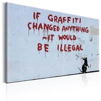 Karo-art Schilderij - If Graffiti Changed Anything , Banksy