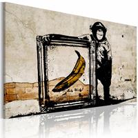 Karo-art Schilderij - Inspired by Banksy II , wanddecoratie , premium print op canvas