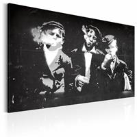 Karo-art Schilderij - Street Gang (Retro style), Zwart-Wit