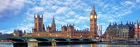 Karo-art Schilderij - The Big Ben, Londen , panorama, premium print, 2 maten