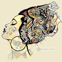 Karo-art Afbeelding op acrylglas - Afrikaanse vrouw , Multikleur , 3 maten , Premium print