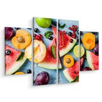 Karo-art Schilderij - Fruit is gezond, 4 luik, premium print, multikleur