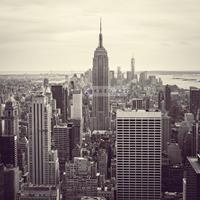 Karo-art Schilderij - Empire state building, New York, zwart/wit, premium print, 3 maten