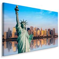 Karo-art Schilderij - Vrijheidsbeeld van New York , Wanddecoratie , Premium print