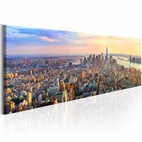 Karo-art Schilderij - New York Panorama , multi kleur