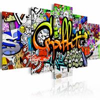 Karo-art Schilderij - Graffiti Art , multikleur , 5 luik