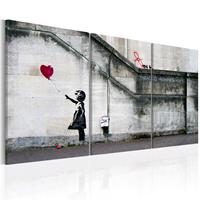 Artgeist Er is altijd hoop Banksy Leinwandbild 3-teilig 60x30cm