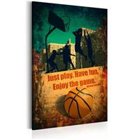 Karo-art Schilderij - Enjoy the game, Basketbal, Oranje/Groen