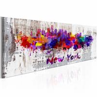 Karo-art Schilderij - New York City - Stad van Artiesten, Multi-gekleurd, wanddecoratie