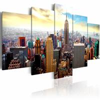 Karo-art Schilderij - New York City - Heart of the City, Multi-gekleurd, 5luik, premium print