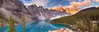 Karo-art Schilderij - Morene Meer, Nationale park van Banff, Canada, panorama, 2 maten