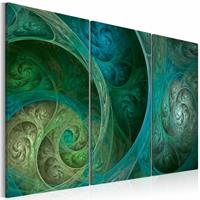 Karo-art Schilderij - Turquoise inspiratie , 3 luik