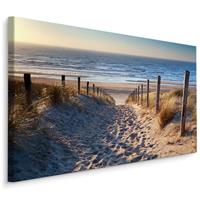 Karo-art Schilderij - Pad naar de Noordzee, 4 maten, premium print, scherp geprijsd