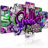 Karo-art Schilderij - Graffiti , multikleur , 5 luik