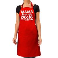 Bellatio Mama Kookt Het Beste Keukenschort Rood Voor Dames oederdag - Bbq Schort