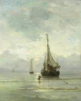 Karo-art Schilderij - Hendrik Willem Mesdag, Kalme zee, 1860-1900, reproductie, 60x80cm