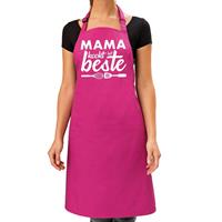 Mama Kookt Het Beste Keukenschort Roze Voor Dames oederdag - Bbq Schort