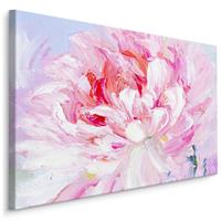 Karo-art Schilderij - Pinkster roos, print op canvas, premium print , Wanddecoratie