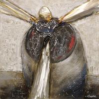 Karo-art Schilderij - Handgeschilderd - Propellor 100x100cm