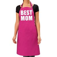 Best Mom Keukenschort Roze Voor Dames oederdag - Bbq Schort